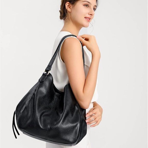 Women's Multi-pocket Shoulder Bag Fashion Vegan Leather Handbag Tote Purse - Picture 2 of 7
